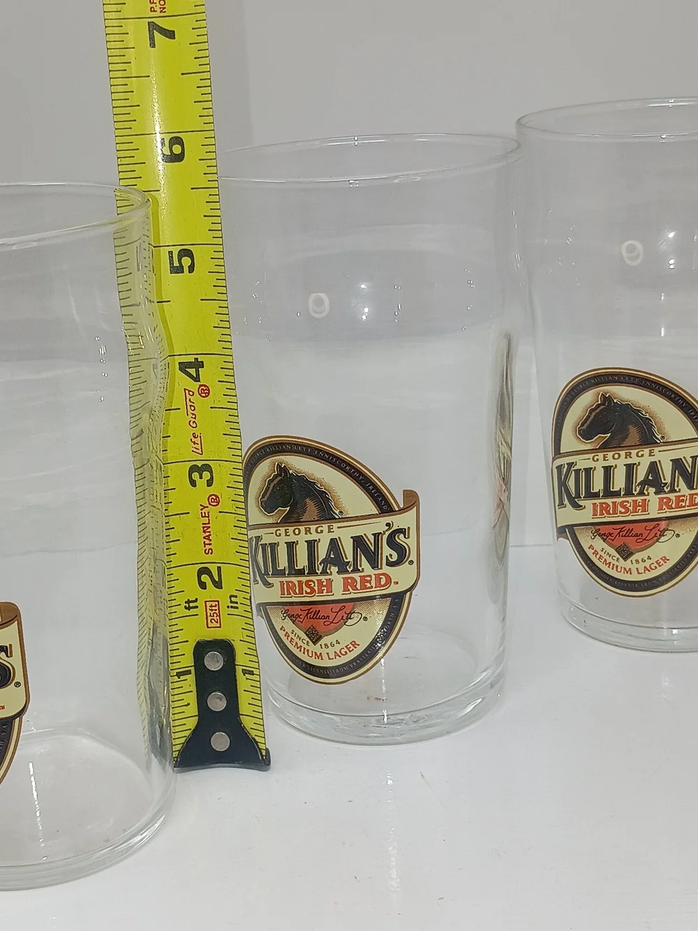 George Killian’s Irish Red Pint Glasses Clear Beer Glassware – Set of 3